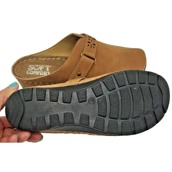 New SOFT COMFORT Shoe Women 9M ELLIS Slip On Clogs Vegan Leather Padded Insole - Picture 5 of 6